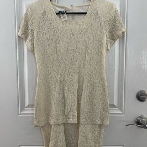 Michele Cream Lace Petite Dress